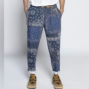 White Sand 88 NWT Bandana Pants In Navy Men's European Size 46 (30"-31"/Small)